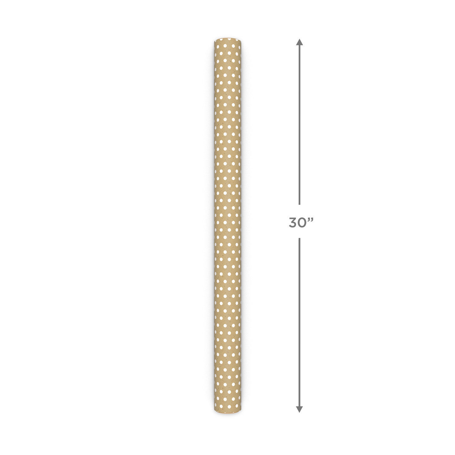 Black Dots, White Dots Kraft Paper Gift Wrap Roll Measurement image number 4