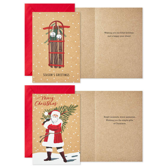 Rustic Kraft Boxed Christmas Cards Assortment, Pack of 36, , large image number 3