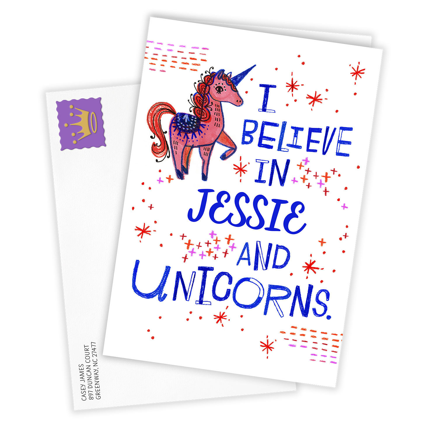 I Believe in You & Unicorns Custom Card, , large image number 2