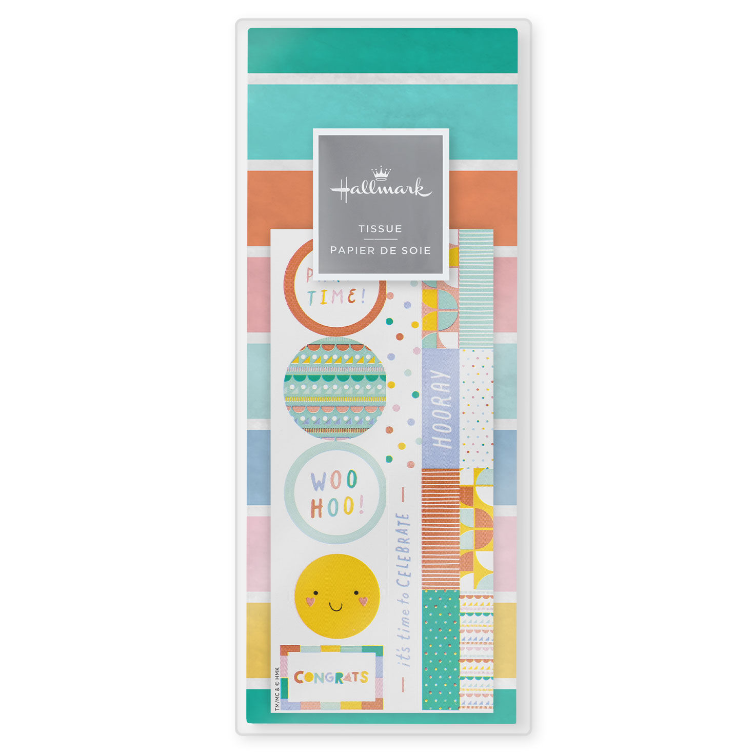 Colorful Pastel Stripes Tissue Paper With Stickers package front image number 6