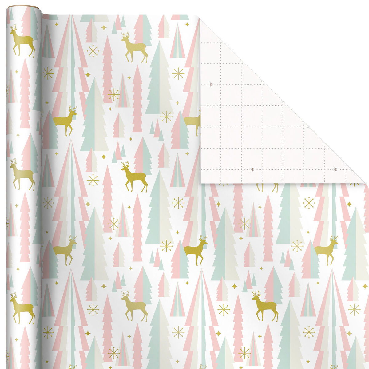 Pink and Mint Assorted 3Pack Christmas Wrapping Paper, 120 sq. ft