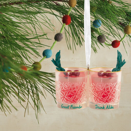 Friends Drink Alike Cocktail Glasses Hallmark Ornament, 