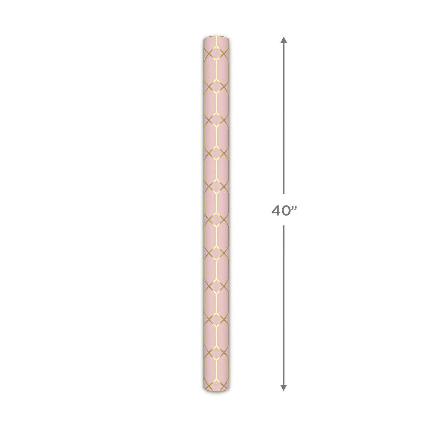 Gold Diamonds and Hexies on Pale Pink Gift Wrap Measurement image number 5