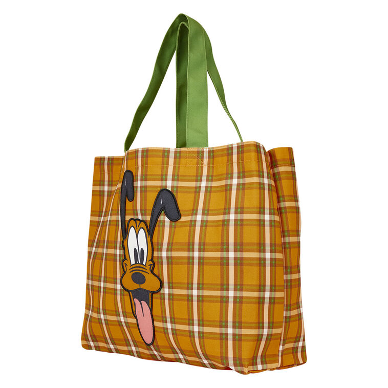 Loungefly Disney 95 Years of Pluto Plaid Tote Bag side image number 3