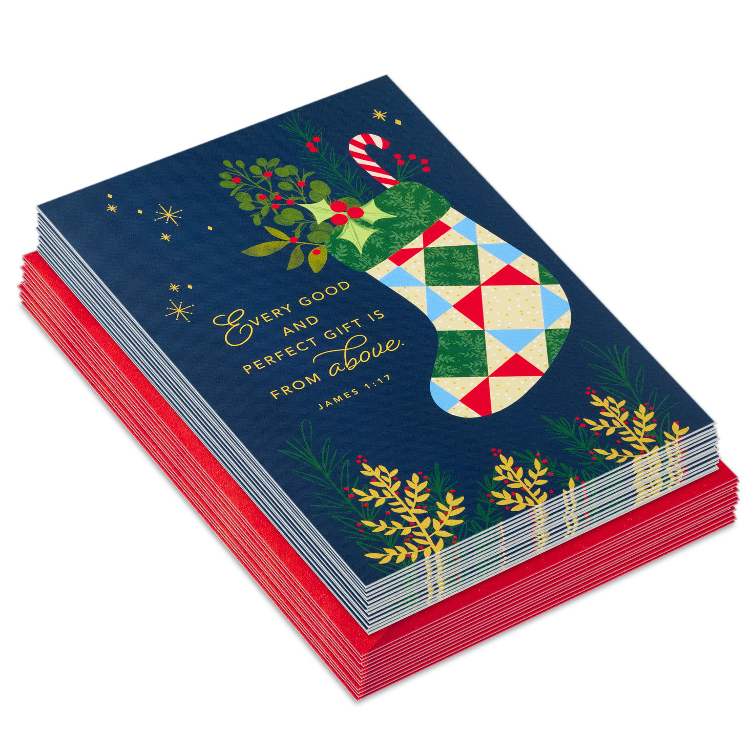 Stocking DaySpring Religious Christmas Cards fronts stacked image number 2