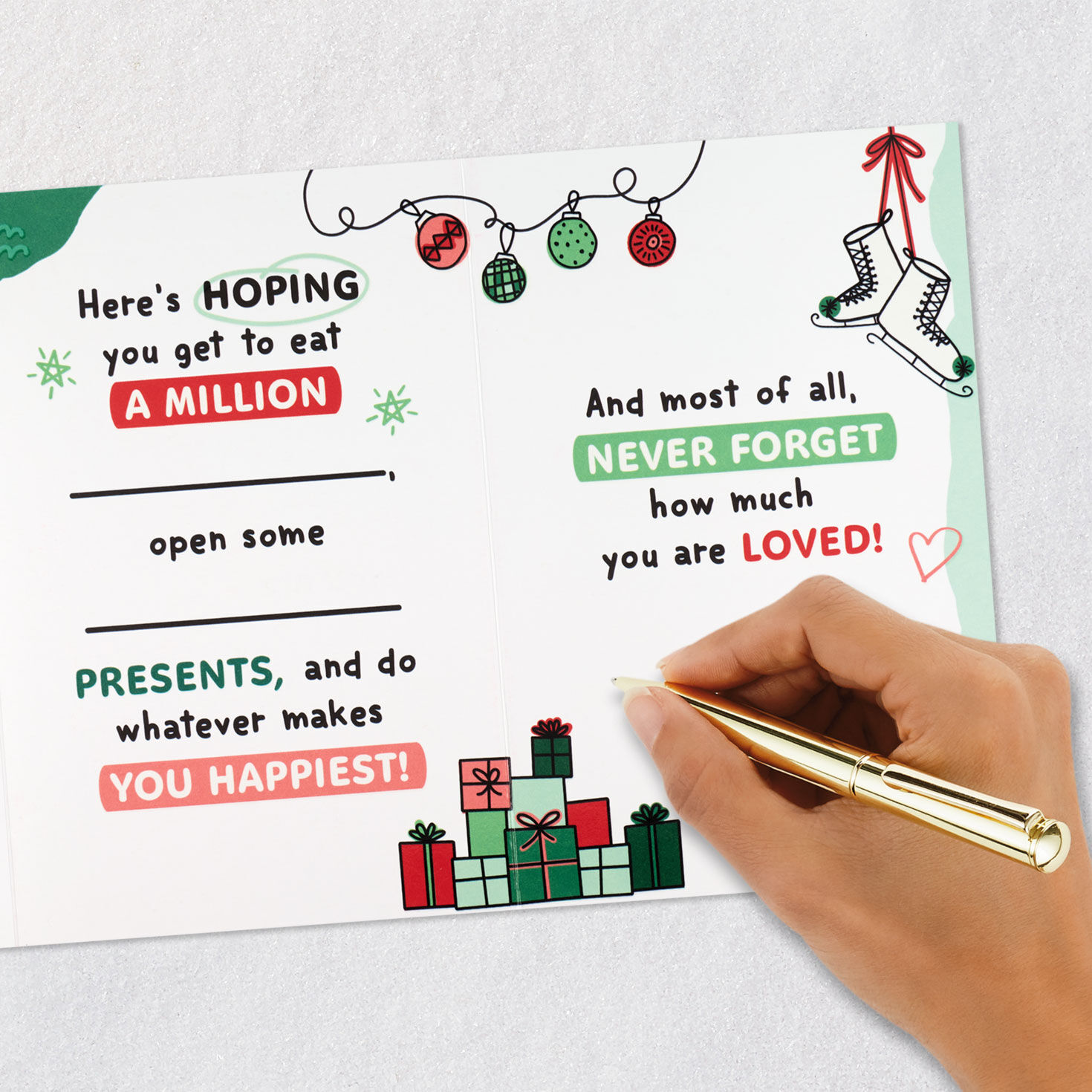 Penguin Fill in Blank Granddaughter Christmas Card signing card image number 10