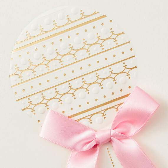Rattle With Pink Bow Baby Shower Card, , large image number 4