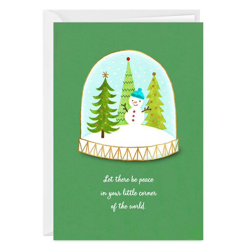 Peace Snow Globe Folded Holiday Photo Card, 