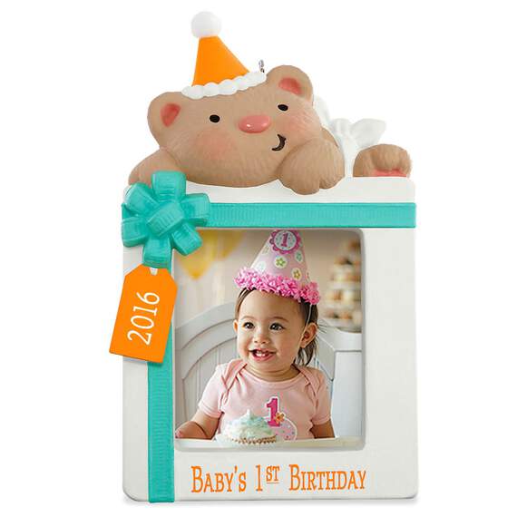 First Birthday Photo Holder Ornament, , large image number 1