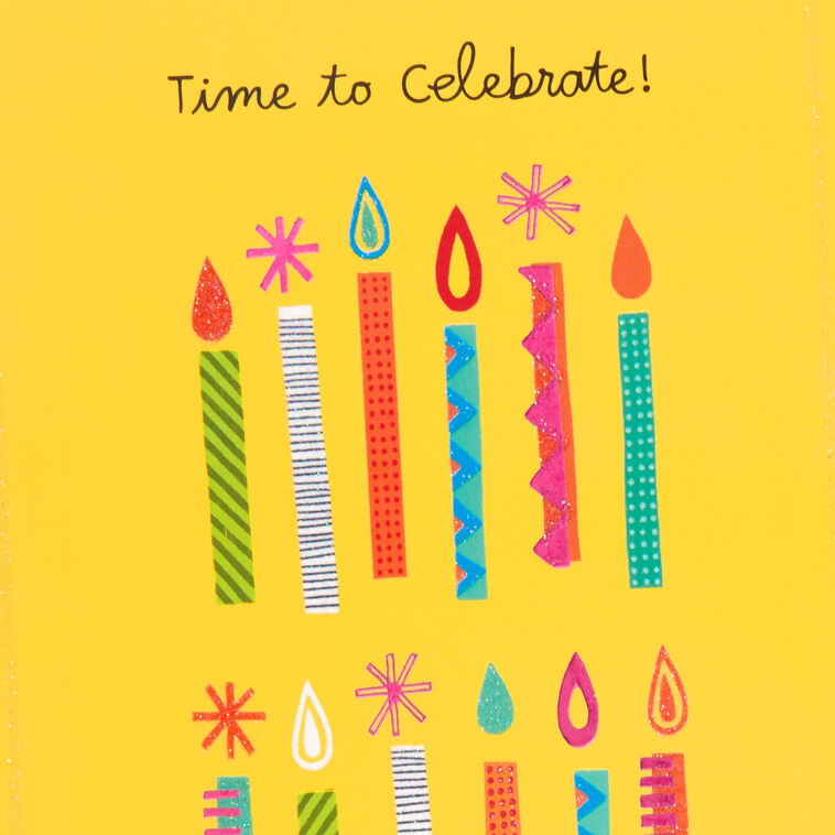 Colorful Candles Happy Birthday Card Card Front Detail image number 4