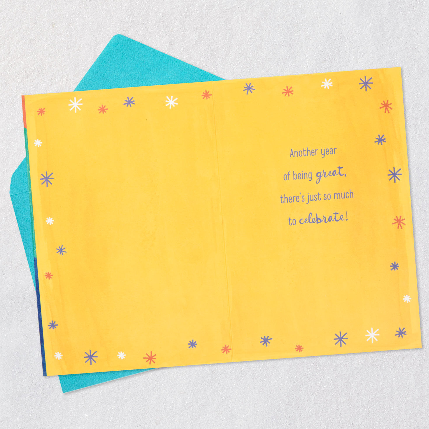 Shadow Lettering Happy Birthday Card Open card with envelope image number 3