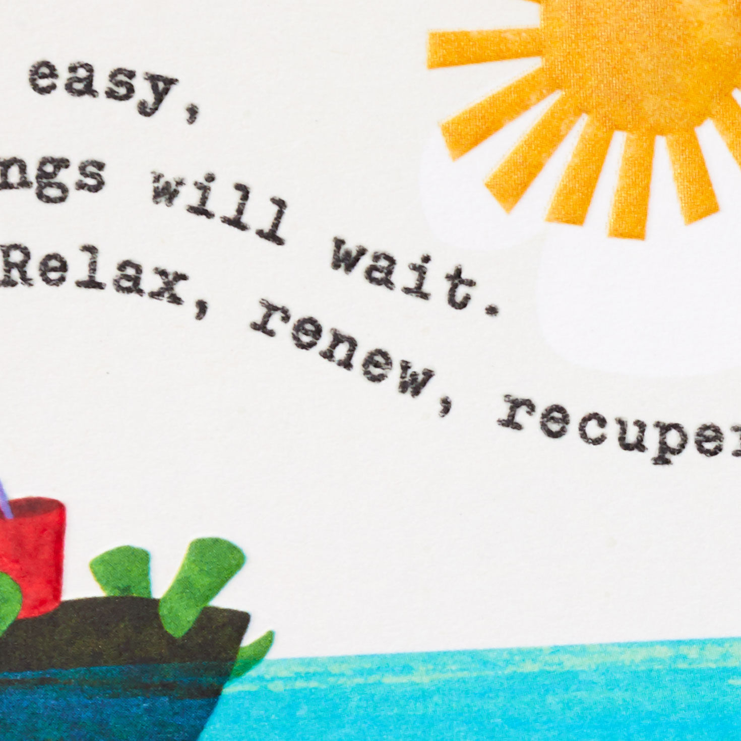 Relaxing Sea Turtle Get Well Soon Card Card Front Detail image number 4