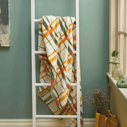 Fall Plaid Fleece Blanket, 50x60, 