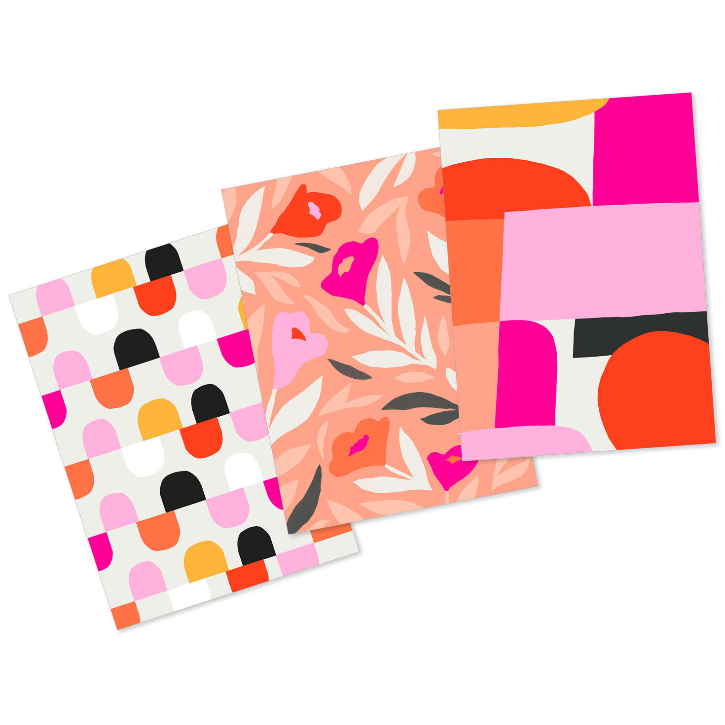 Celebrate birthdays, anniversaries and special occasions with this trio of small gift boxes in mod feminine designs. Assorted 2-piece gift boxes come with coordinating pink bases.  image number 5