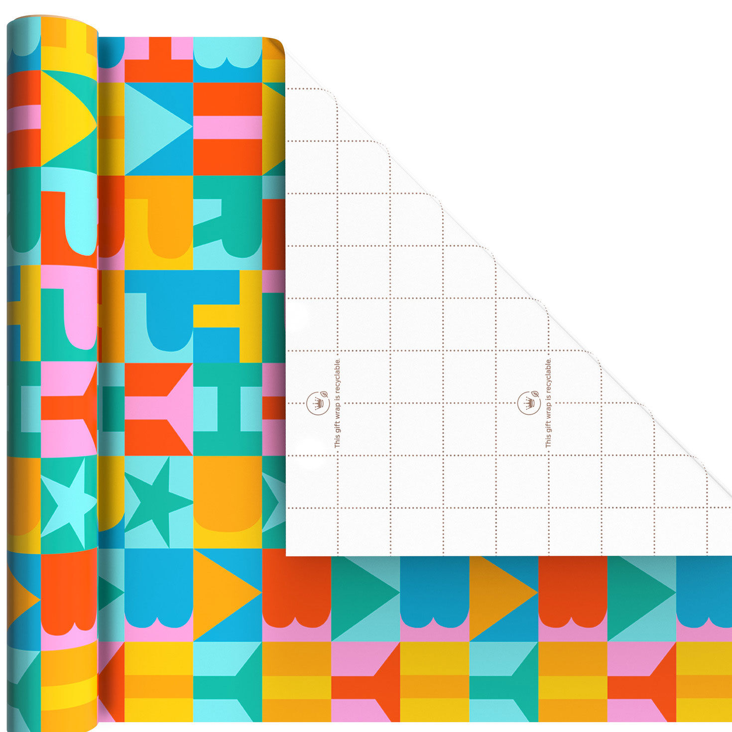 Bright and Bold 3-Pack Assorted Wrapping Paper Mini Roll Bundle, 45 sq. ft. total, , large image number 4