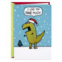 T-Rex Santa Funny Christmas Card front image number 1