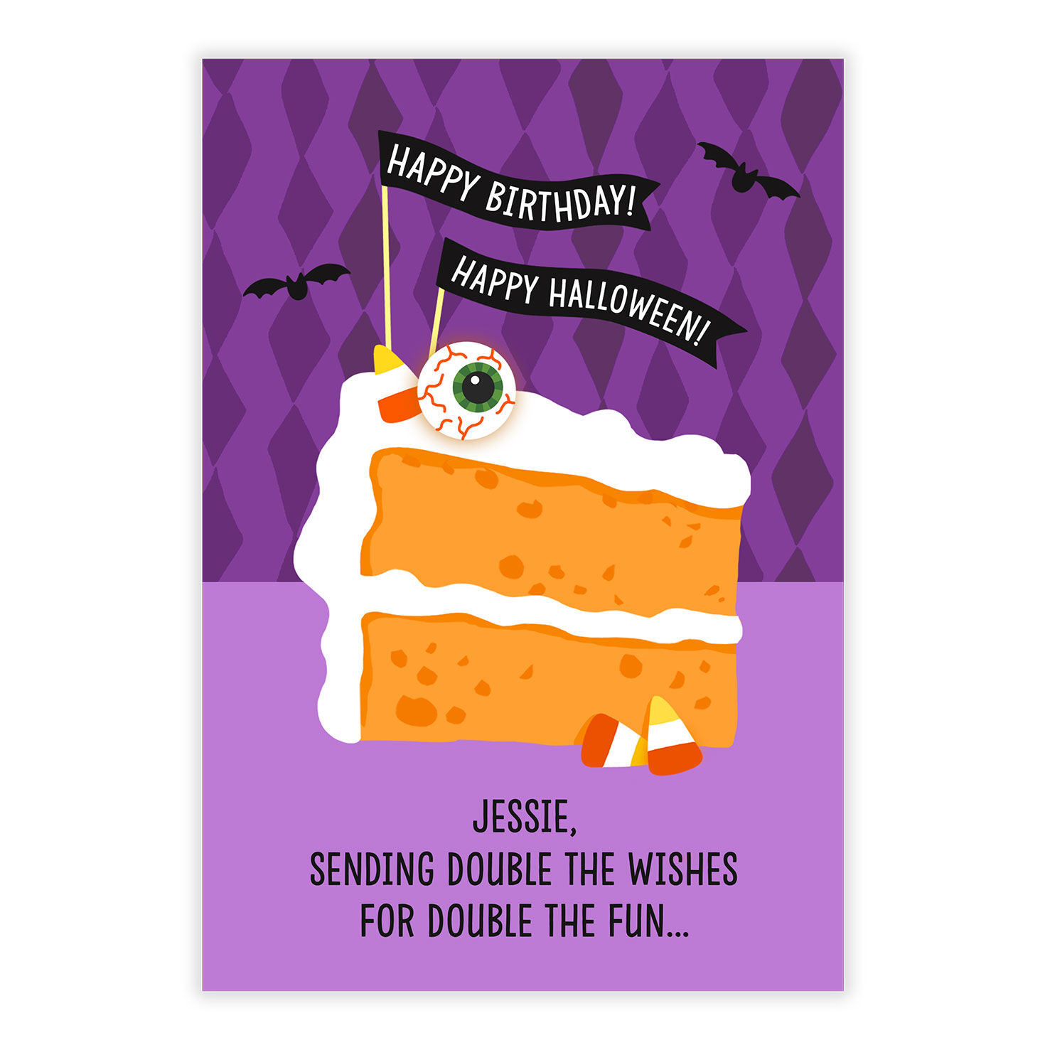 Spooky Birthday Cake Personalized Halloween Card  image number 2