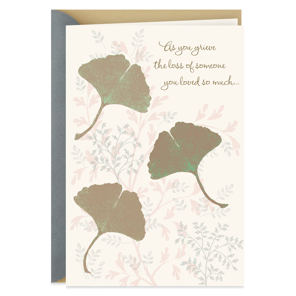 ginkgo leaves sympathy card