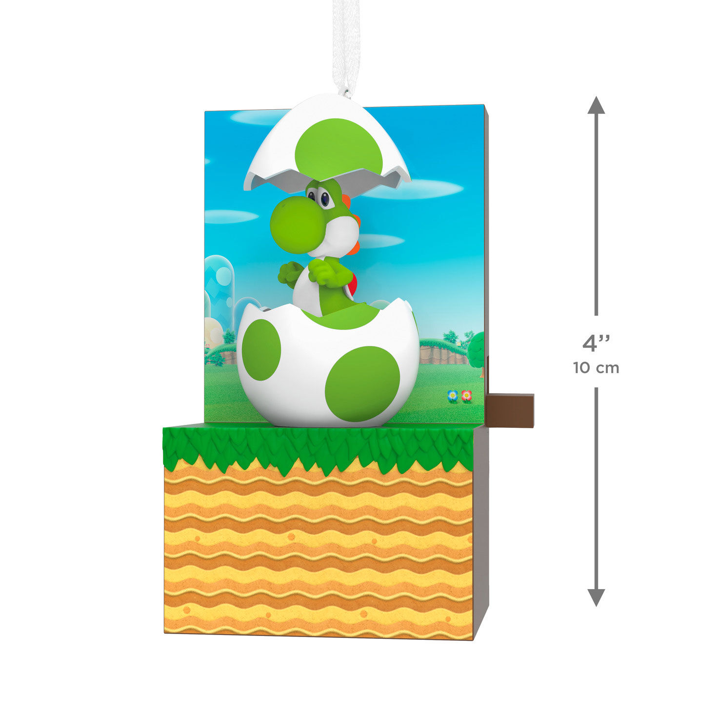 Yoshi in Egg Game Scene Keepsake Ornament measurement image number 3