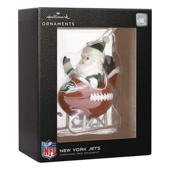 NFL New York Jets Santa Football Sled Hallmark Ornament, , large image number 4