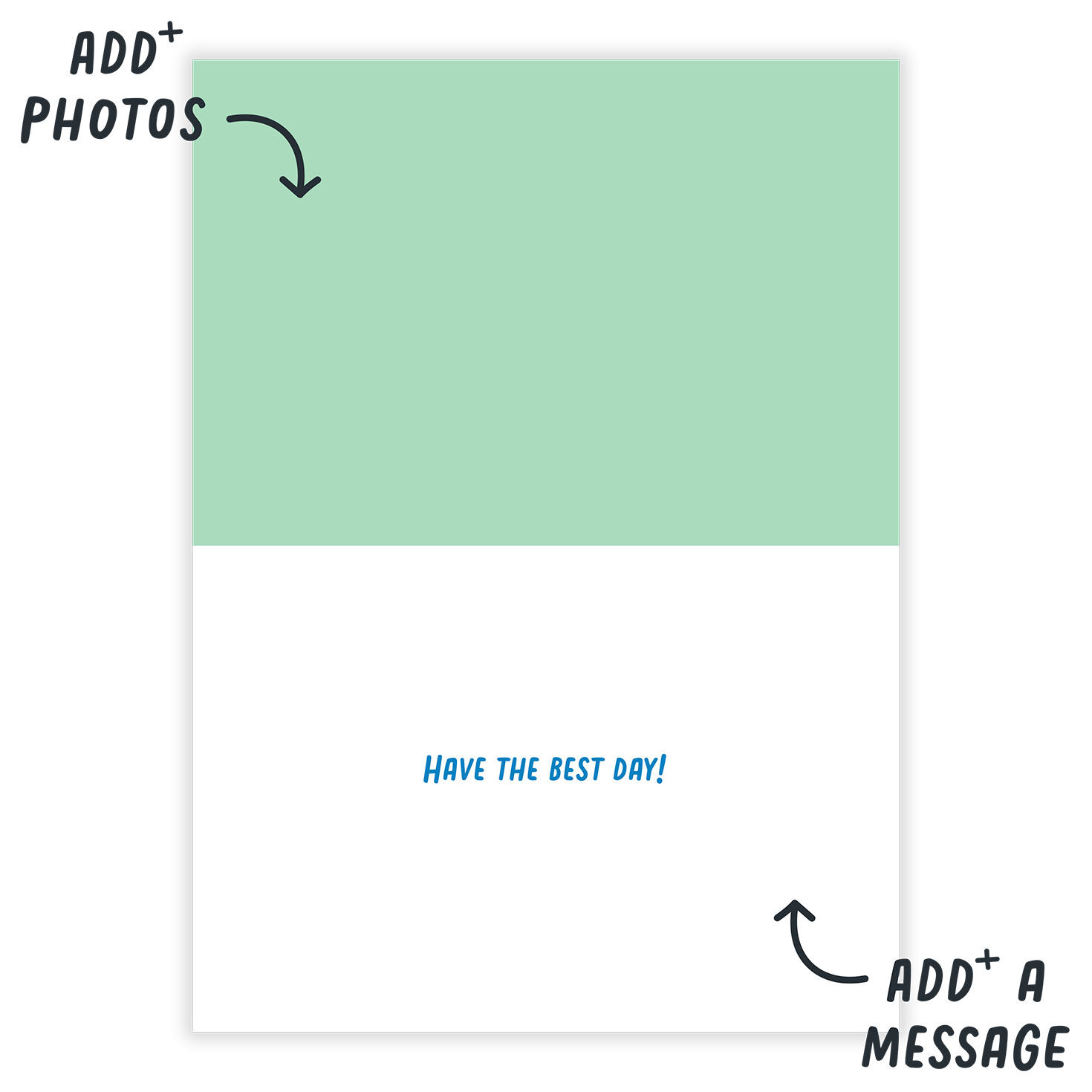 Bubble Letters Ripples Personalized Birthday Card Open Card indicating personalization image number 3