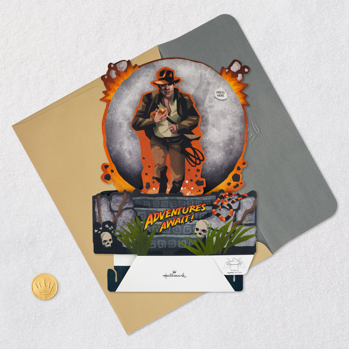 Indiana Jones™ Adventure Awaits Today Musical 3D Pop-Up Card With Light for only USD 9.99 | Hallmark