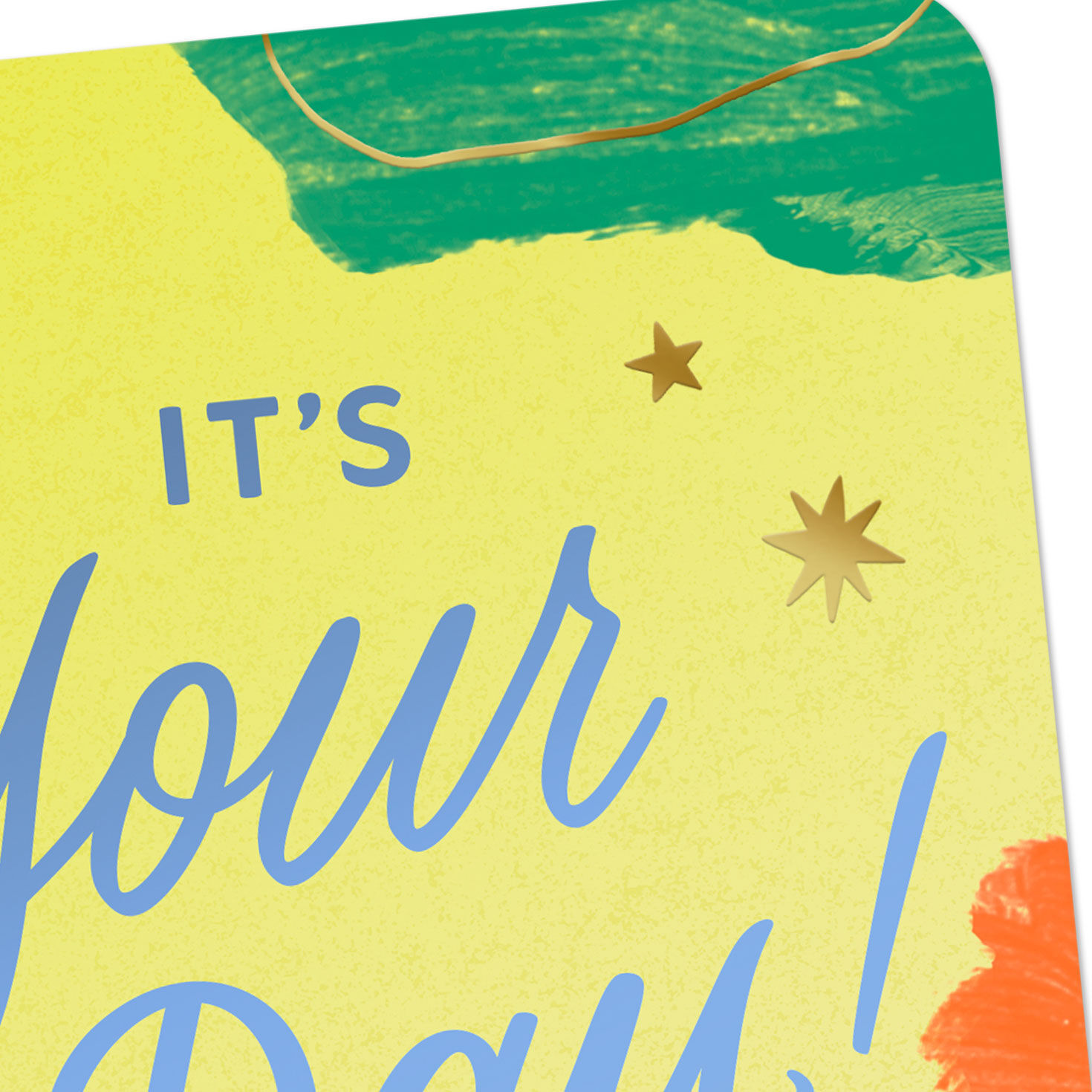 Gold Stars and Colorful Border Special Day Card for Kids Card Front Detail image number 4