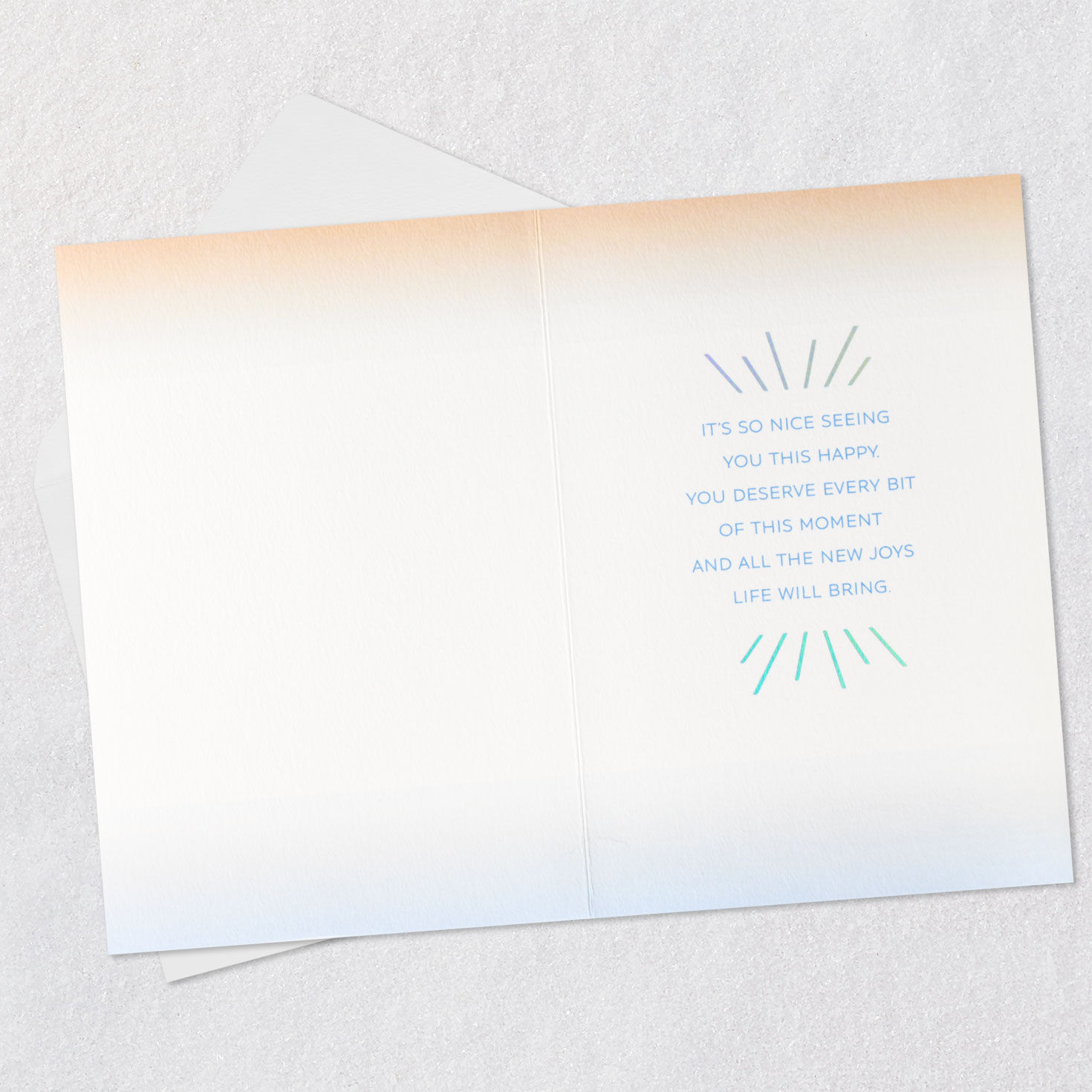 Colorful Lettering and Rays Congratulations Card Open card with envelope image number 3