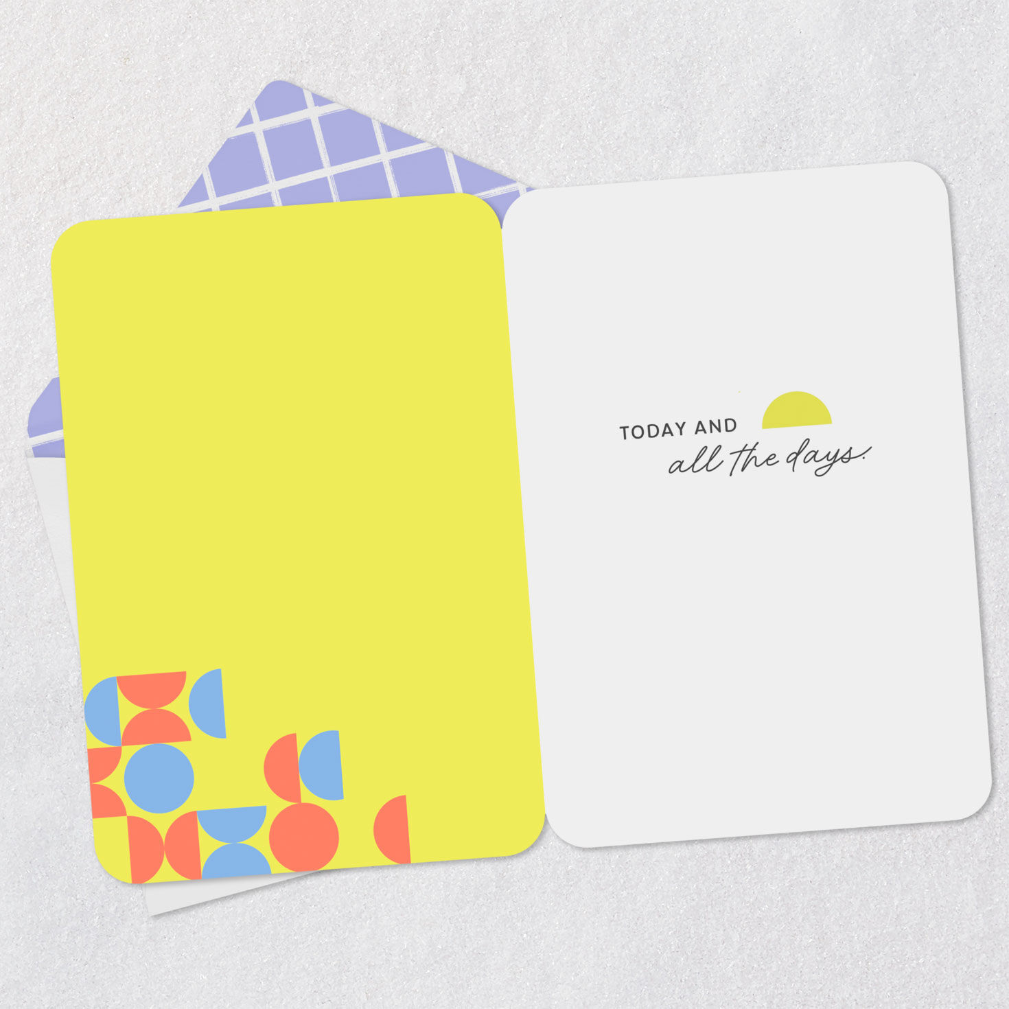 Geometric Pattern Thinking of You Card Open card with envelope image number 3