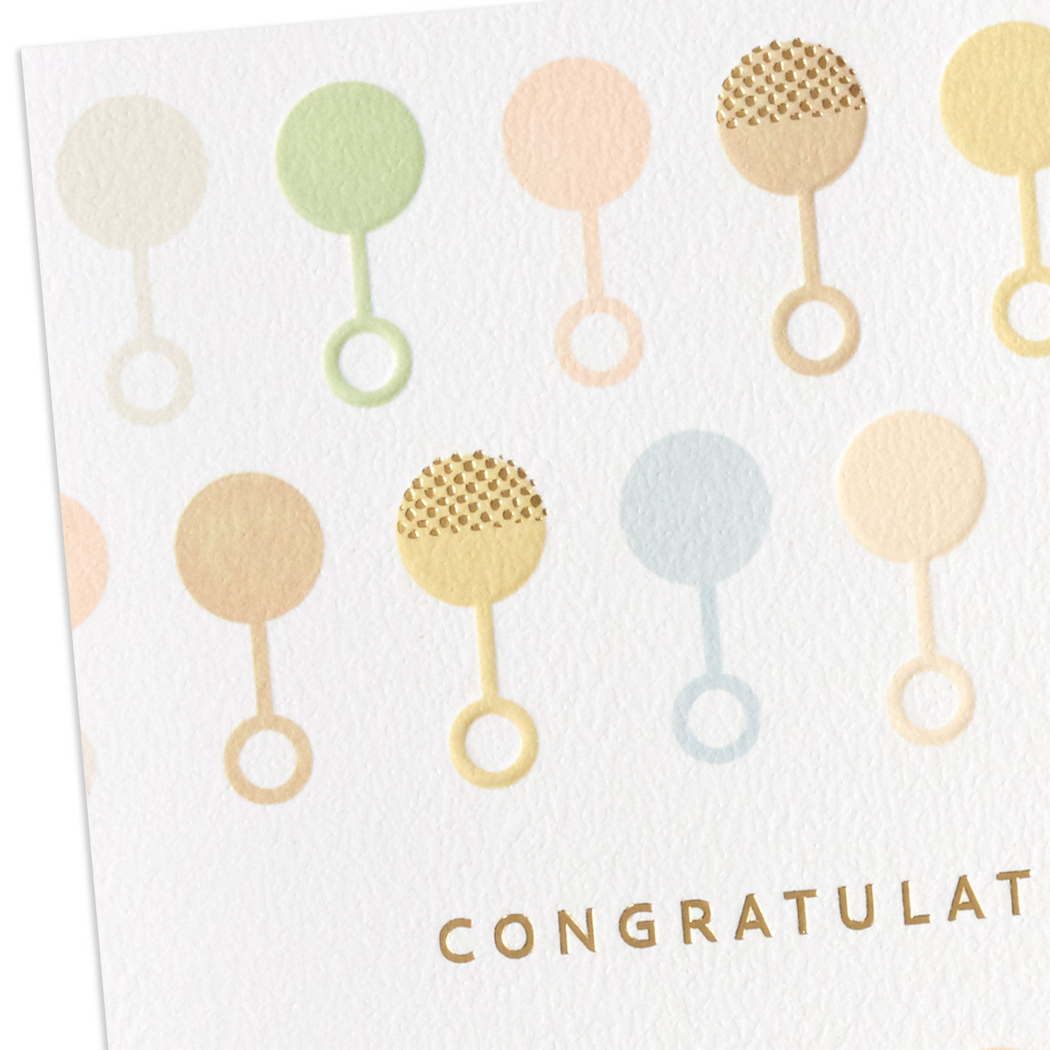 Pastel Baby Rattles Baby Shower Card Card Front Detail image number 5