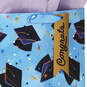 13" Mortarboards on Blue Large Graduation Gift Bag With Tissue Paper, , large image number 4