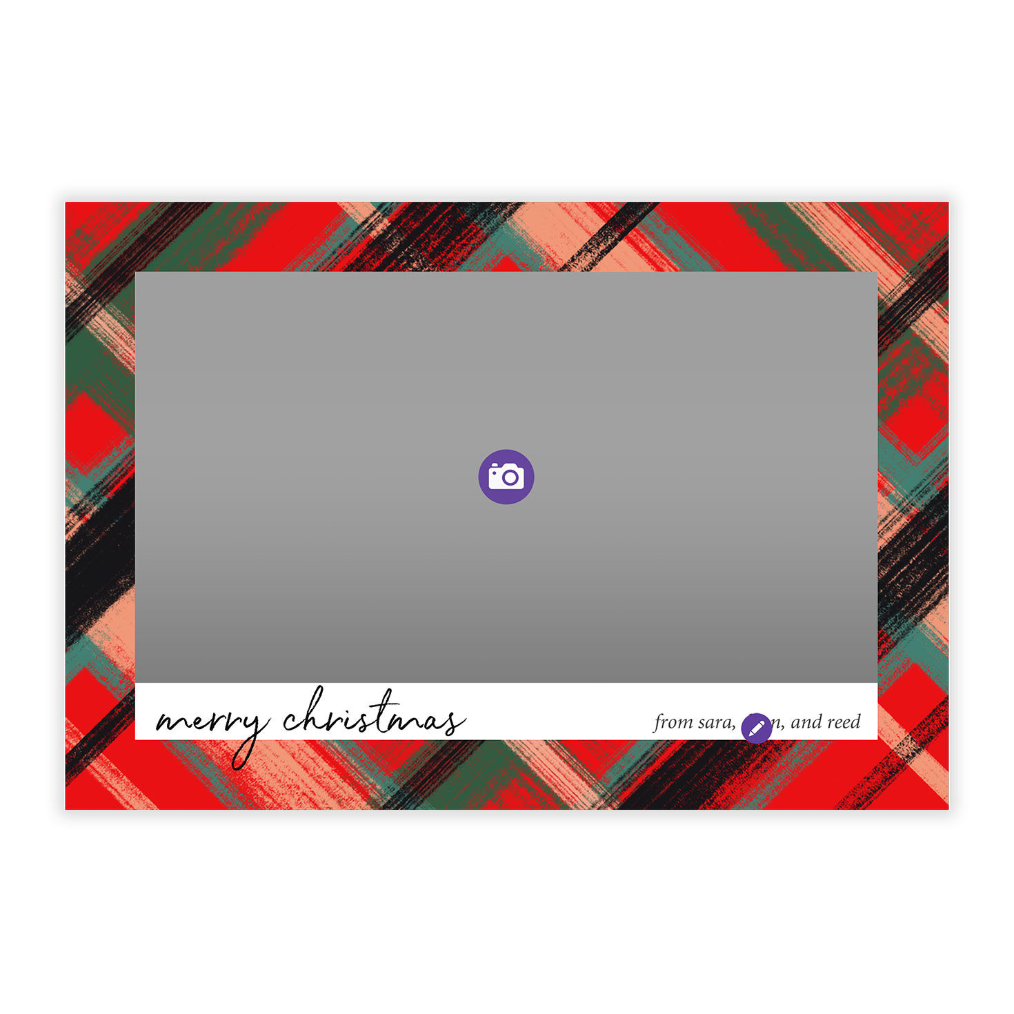 Festive Plaid Flat Christmas Photo Card, , large image number 5