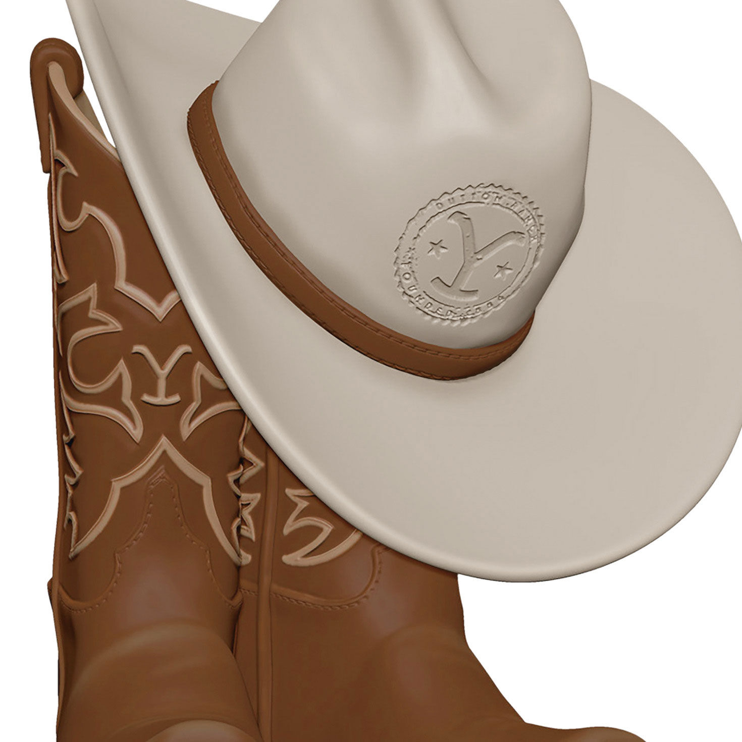 Yellowstone Cowboy Hat and Boots Keepsake Ornament closeup view image number 5