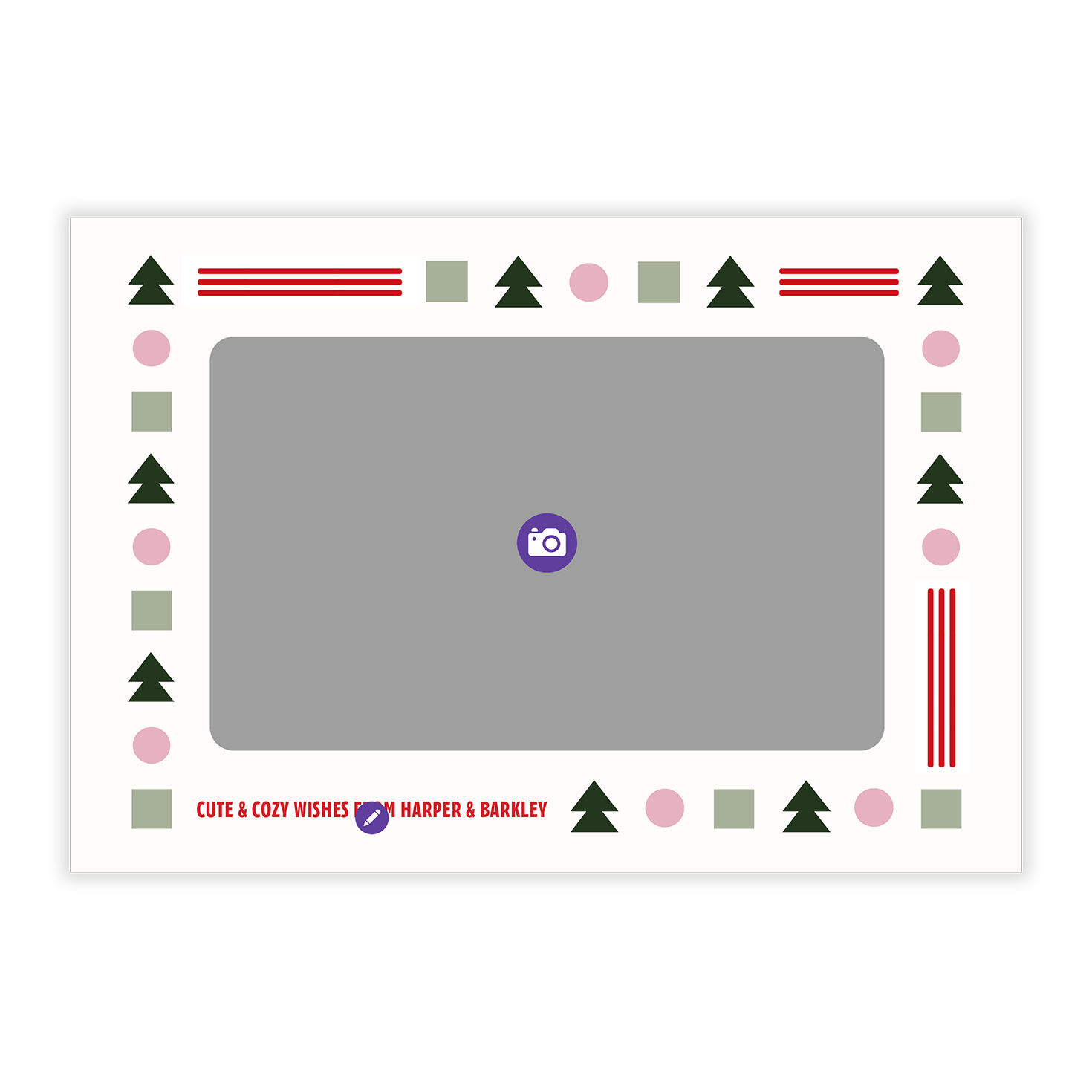 Festive Shapes Flat Christmas Photo Card, , large image number 5