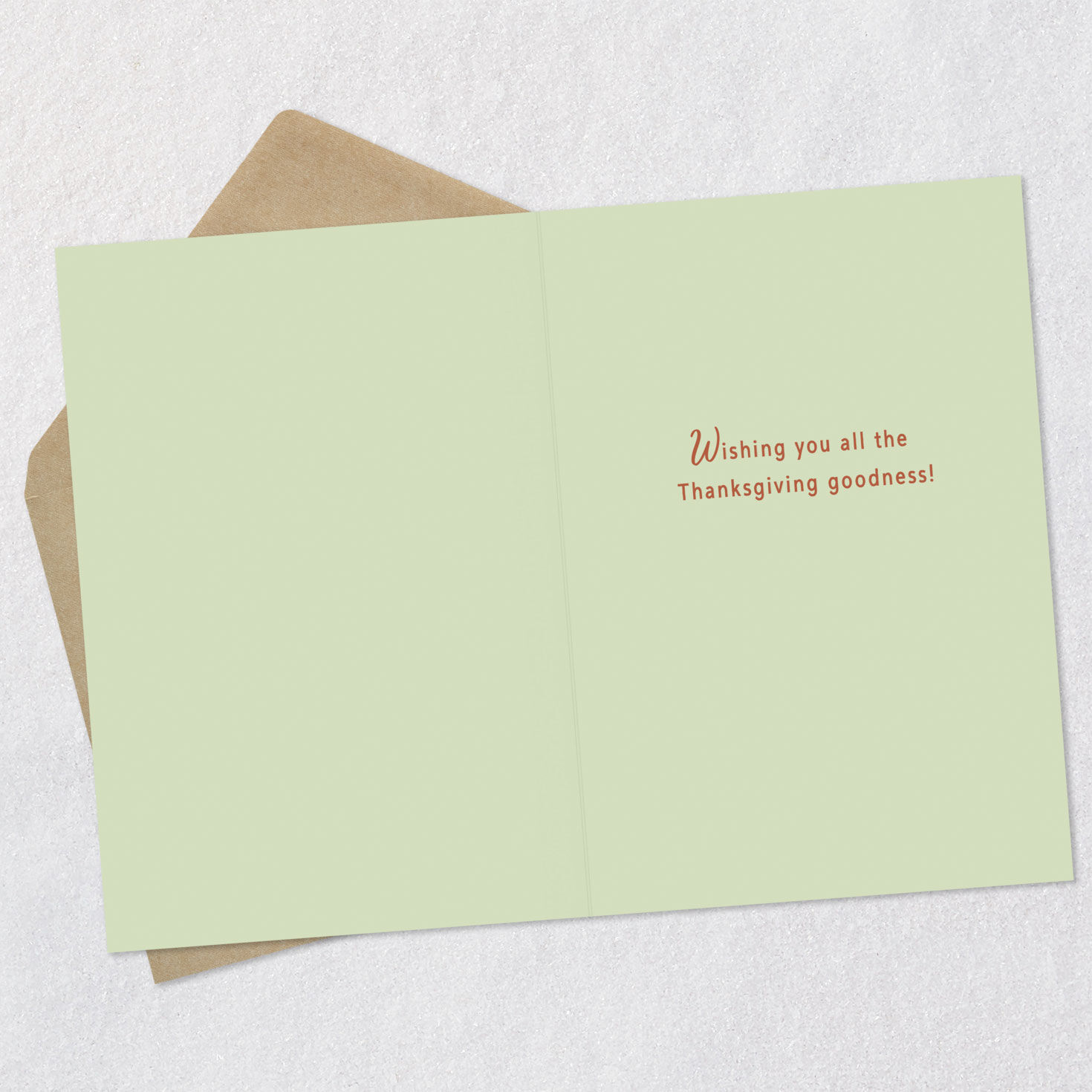 Pumpkin Pie on Check Pattern Thanksgiving Card Open card with envelope image number 3