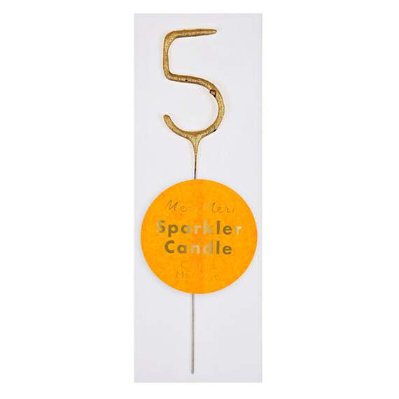 Gold #5 Mini Sparkler Candle, , large image number 1