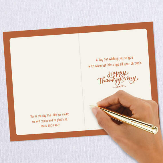 A Day of Thanking God Above Religious Thanksgiving Card, , large image number 6