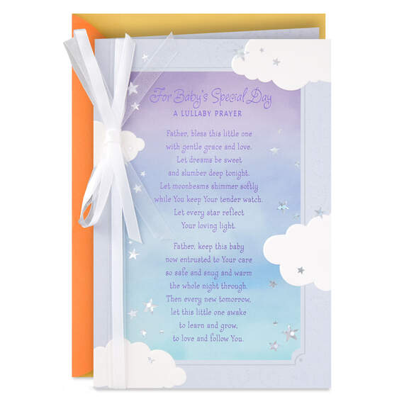 Sweet Baby Lullaby Prayer Baptism Card
