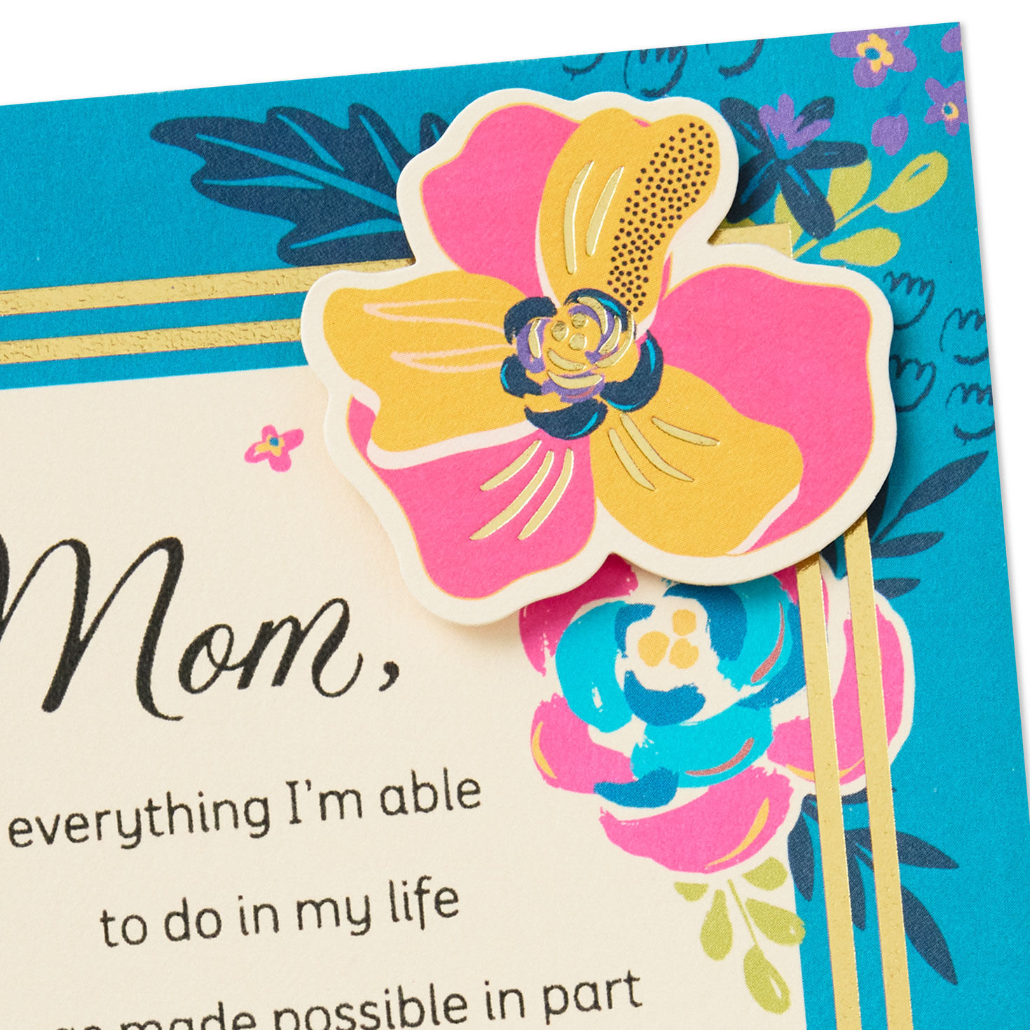 Bright Flowers Mom Mother's Day Card From Daughter Card Front Detail image number 5