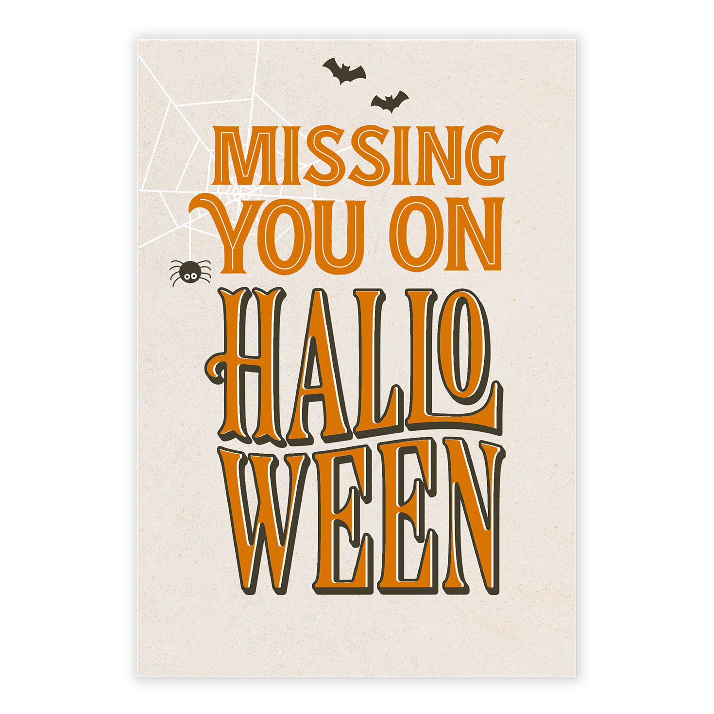 Big Orange Letters Personalized Halloween Card front image number 2