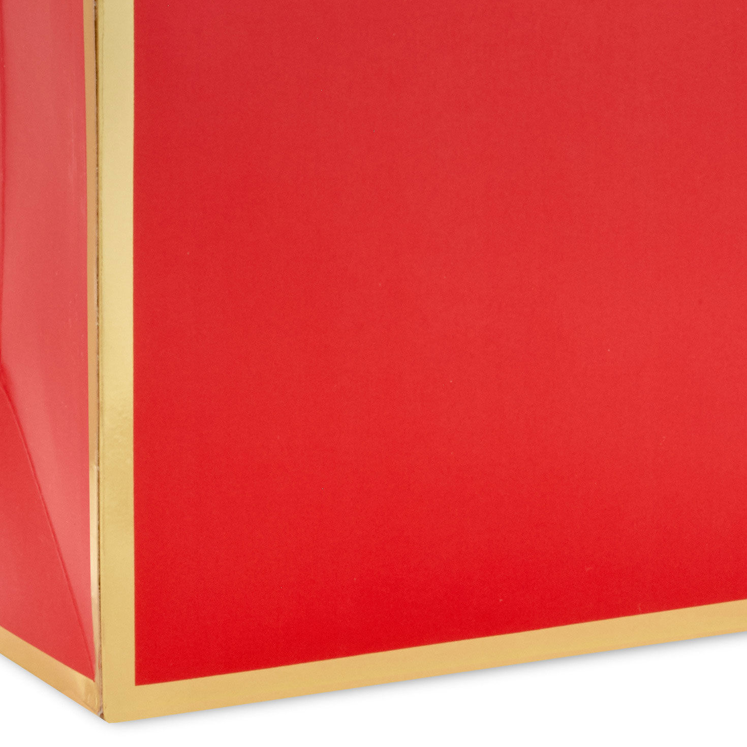 7.7" Gold Heart Handle Medium Red Square Gift Bag, , large image number 5
