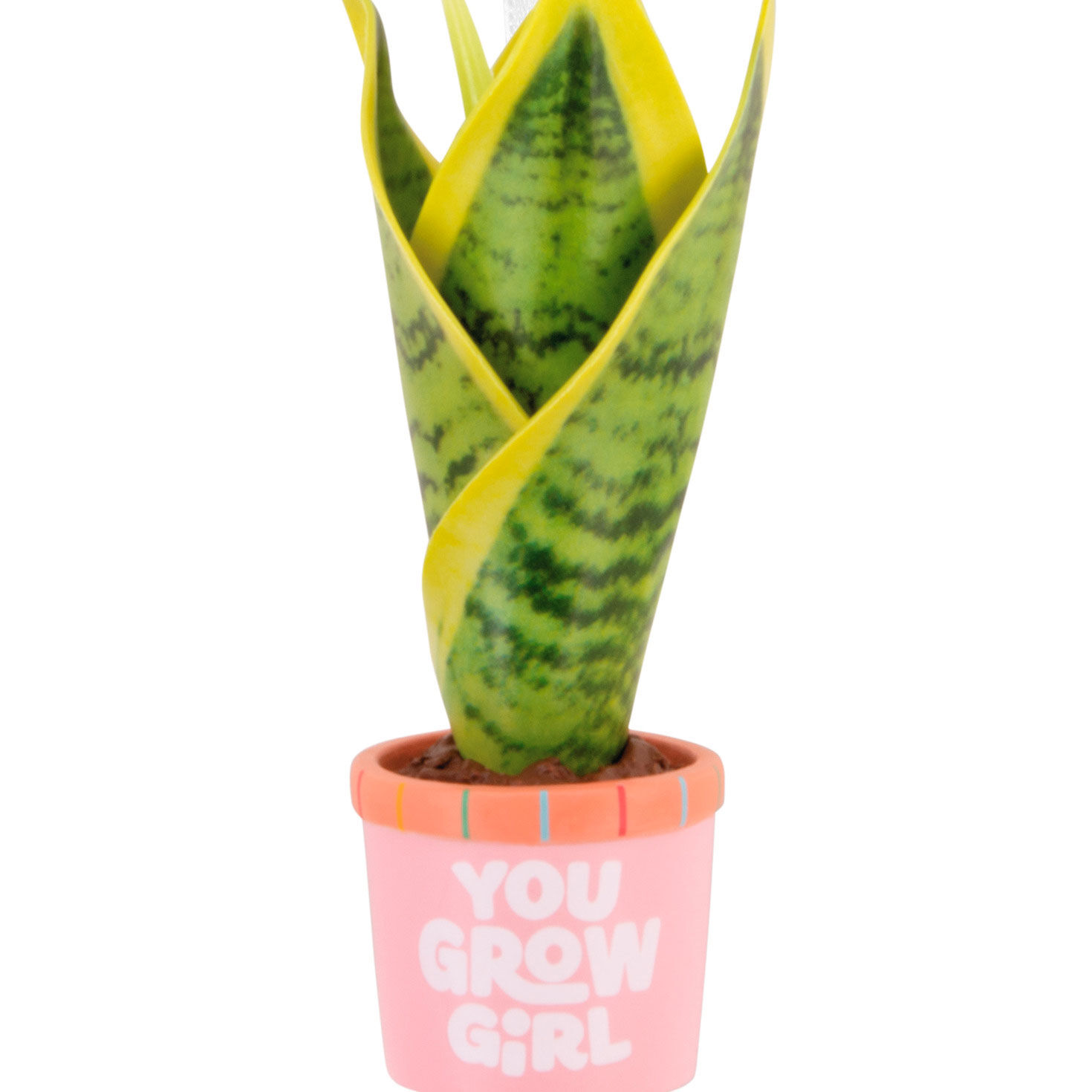 You Grow Girl Houseplant Christmas Ornament closeup view image number 5
