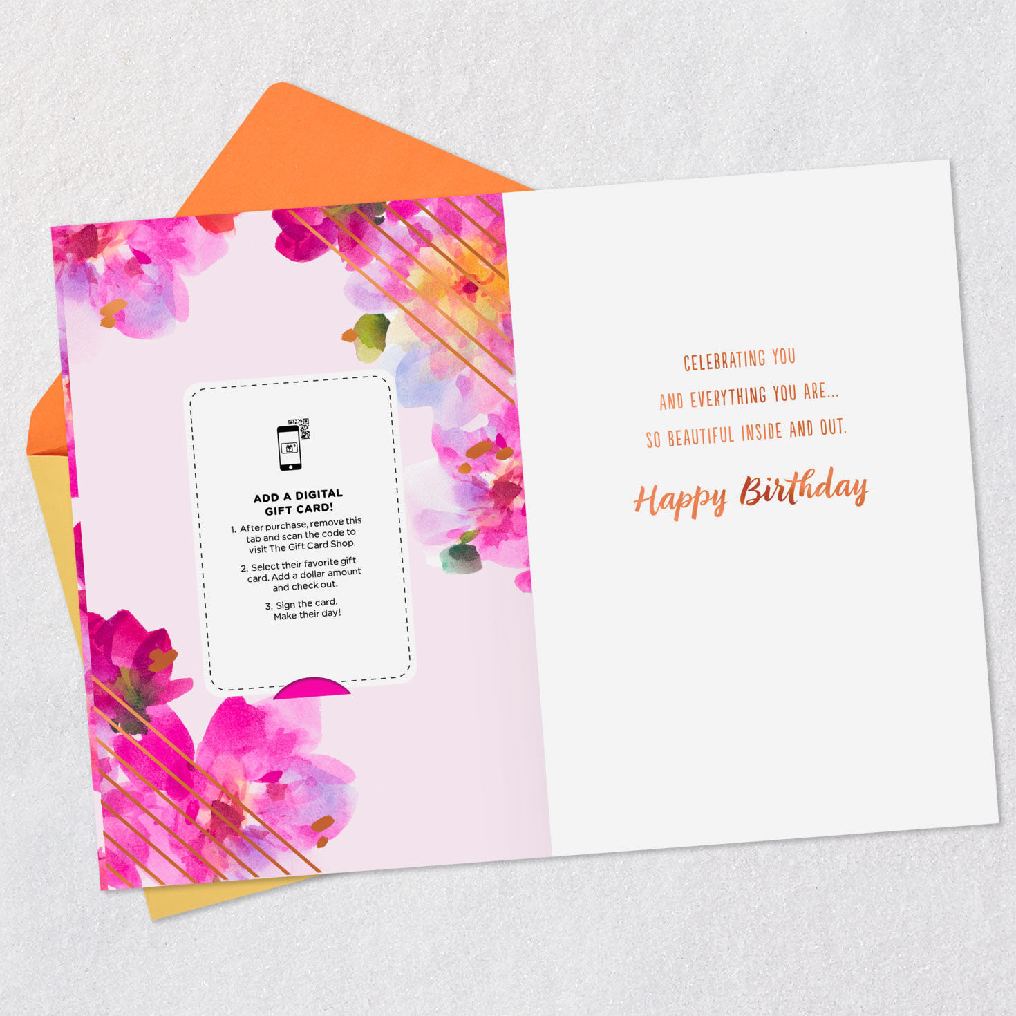 You Are Amazing Watercolor Flowers Gift Card Greeting Birthday Card