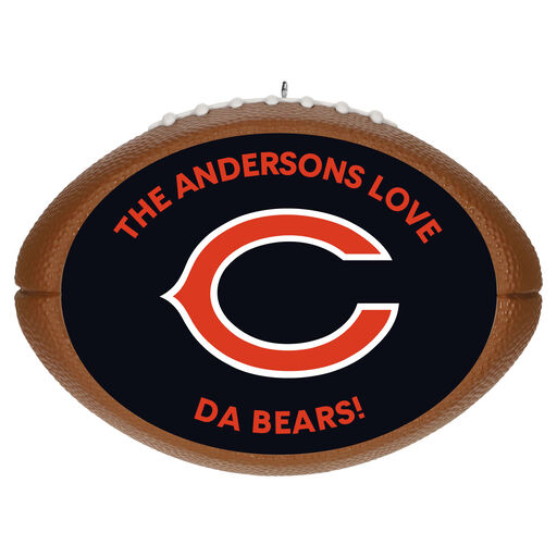 NFL Football Chicago Bears Text Personalized Ornament, 