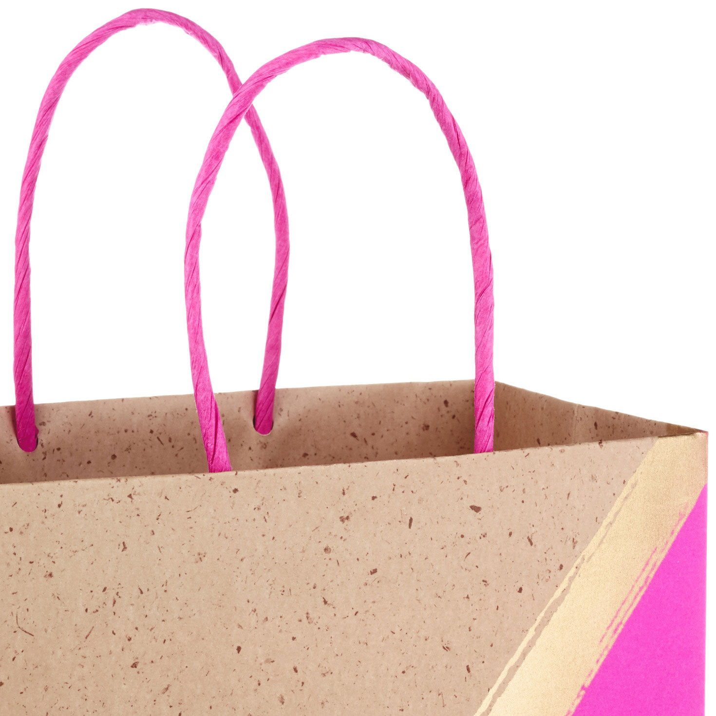 Pink, Gold and Kraft Paper Medium Gift Bag Bundle handle detail image number 4