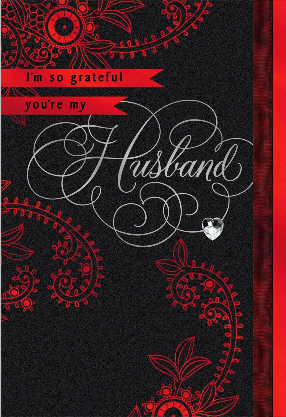 Ornamental Foliage Valentine's Day Card for Husband