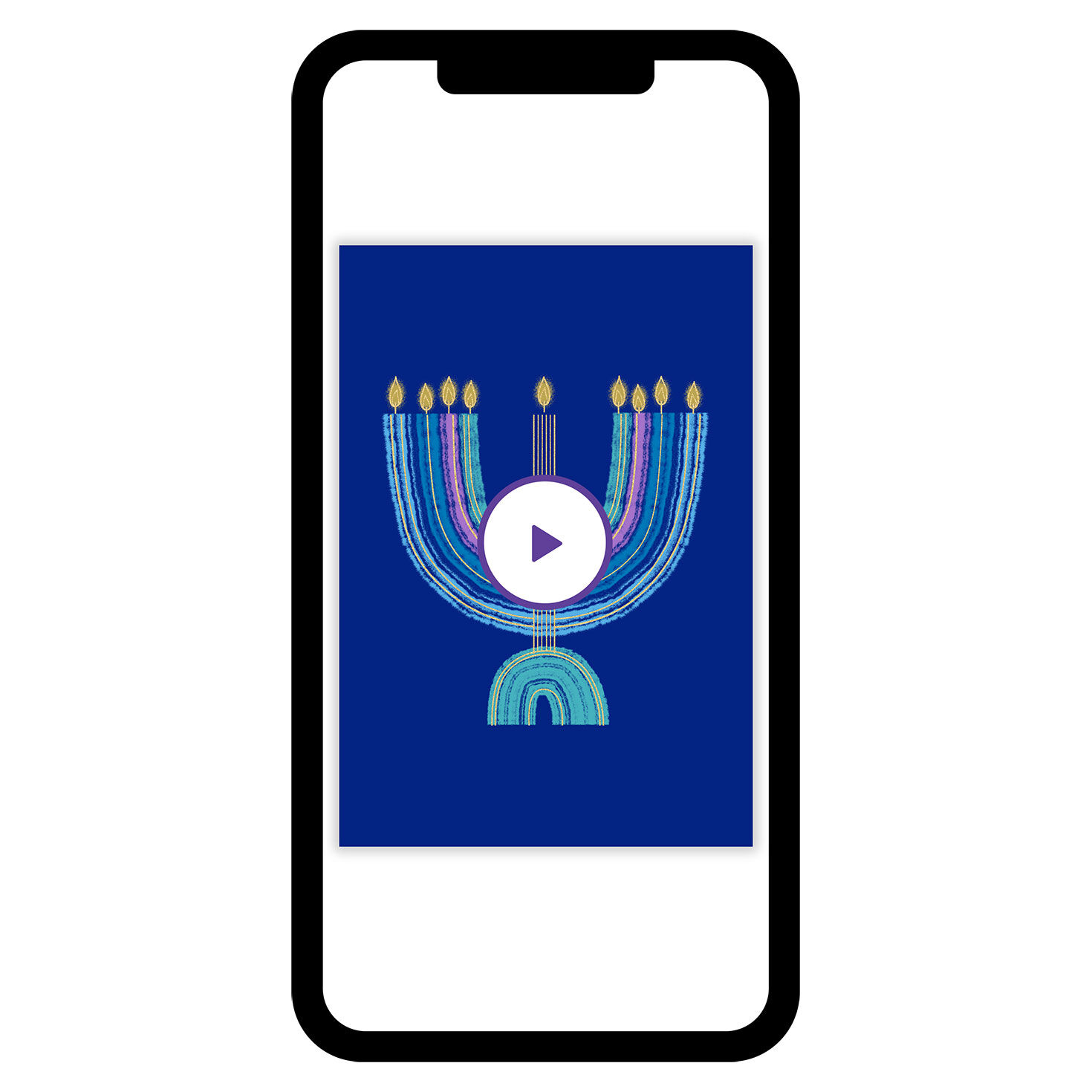 Colorful Menorah Hanukkah eCard