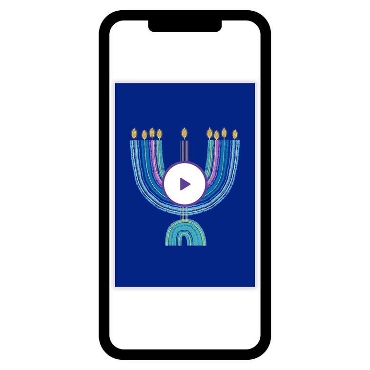 Colorful Menorah Hanukkah eCard
