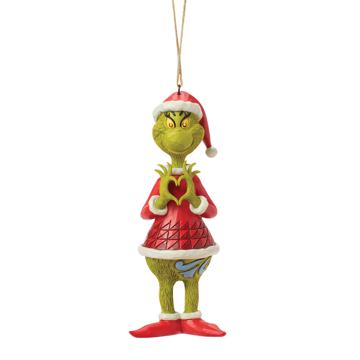 Jim Shore Grinch With Heart Hands Ornament, 5.25"