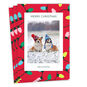 String Lights on Red Personalized Christmas Photo Card front fanned image number 1